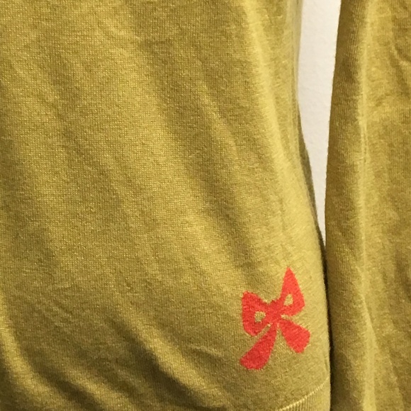 MOSCHINO Italy Cheap and Chic mustard gold silk cashmere ribbon scoop sweater 8 - Picture 2 of 4